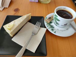 Lemon cheese cake at inner you vegan in Tenerife