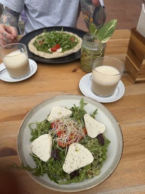 Pesto quinoa and flatbreadd  at inner you vegan in Tenerife