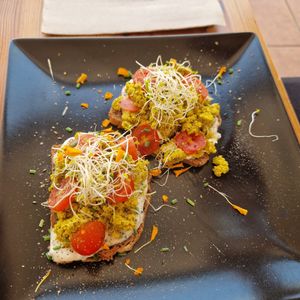 Tofu scrambe on toast at inner you vegan in Tenerife