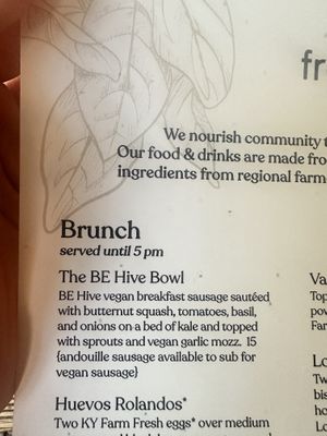 And the vegan sausage is locally made and available as a side with other dishes   at Frothy Monkey   in Franklin