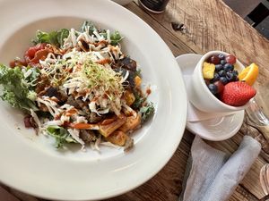 Be-Hive vegan bowl with fruit was awesome   at Frothy Monkey   in Franklin