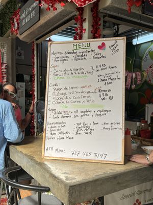 Menu  at Carmen's Special Hummus in Ponce
