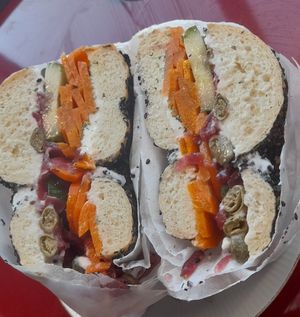 Salm*n bagel at Round Tripla Café in Helsinki