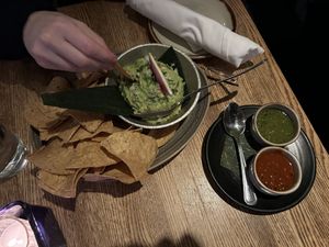 Guacamole and salsa with chips  at Frontera Grill in Chicopee