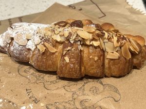 Almond croissant   at Belén Vegan Bakery in Wellington