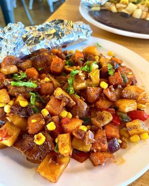 Revuelto vegano  at Taco Ocho in Richardson