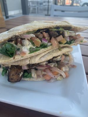 Avocado cashew melt- very good but very messy   at Aubergine Kitchen in American Fork