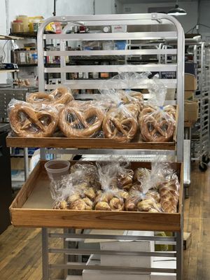 Pretzel options  at Blunt Pretzels in Swannanoa