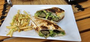Falafel wrap at Le Acai Cafe in Tamraght