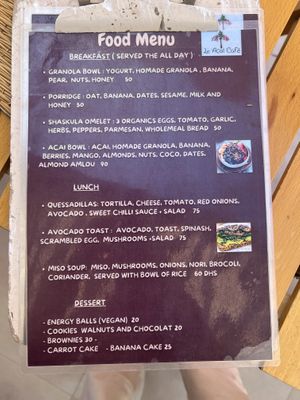 Me u as of March 2025  at Le Acai Cafe in Tamraght