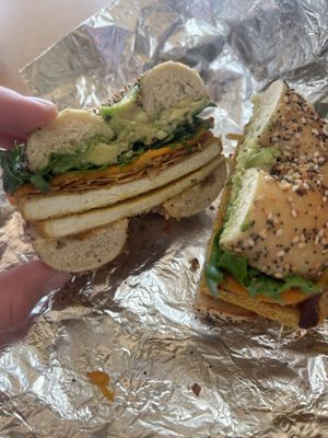Best breakfast sandwich on a bagel  at Bridge & Tunnel Coffee - Cafe & Roastery in Asheville