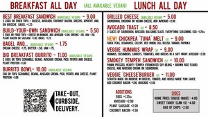 Cafe Menu - goes into effect Monday, August 5th. at Bridge & Tunnel Coffee - Cafe & Roastery in Asheville