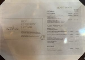 They have a whole separate vegan menu. I got the cannelloni which was delicious. About 20 US$, which is on the higher end in Buenos Aires but was really good!!   at Puerto Cristal in Buenos Aires