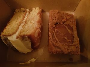 Orange and almond cake and biscoff brownie at The Good Apple Cafe in Sunderland