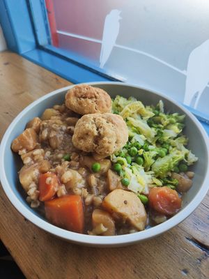 Stew and dumplings- so good 😋 at The Good Apple Cafe in Sunderland
