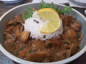 Mushroom stroganoff at The Good Apple Cafe in Sunderland