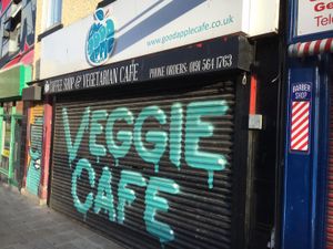 cool shutters  at The Good Apple Cafe in Sunderland