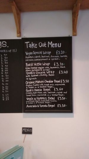 menu at The Good Apple Cafe in Sunderland