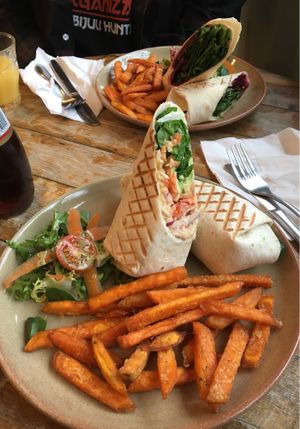 Vegan wrap  at The Good Apple Cafe in Sunderland