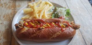 Seitan hotdog at The Good Apple Cafe in Sunderland