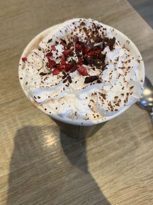 Black Forest hot chocolate  at The Good Apple Cafe in Sunderland