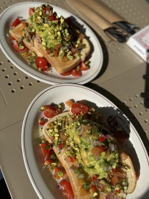 Vegan avocado on toast with pistachios  at The Niagara Cafe in Gundagai