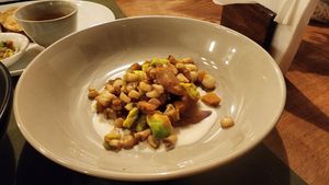 sweet potato and smoked corn tartar - unique flavors and fabulous! yum, yum, yum. at Tierra Restaurante  in Sucre