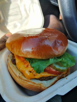 OG burger. Fabulous! at RĀW Superfood Café in Sacramento