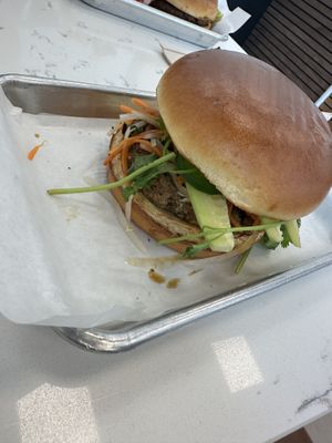 Banh Mi Burger  at RĀW Superfood Café in Sacramento