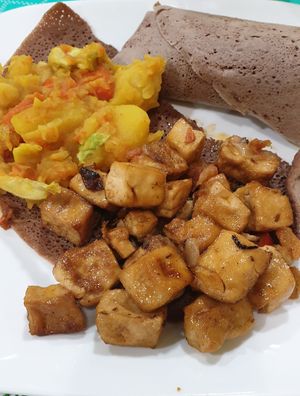 Yummy main dish at Azla Vegan in Los Angeles