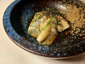 Open ravioli with Thai eggplant filling at MIA Bangkok in Bangkok
