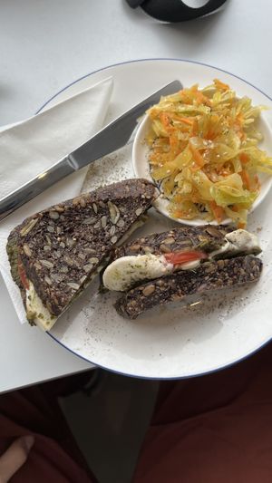 tomate-mozarella-basilikum sandwich  at Metta in Munich