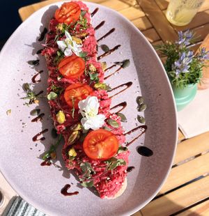 Beetroom tostie at Anguilla Surf Café in Melides