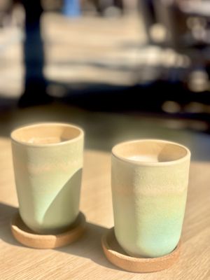 Lovely pottery   at Anguilla Surf Café in Melides