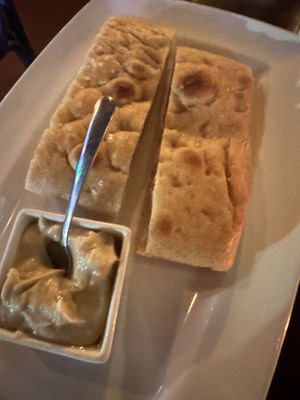 Foccia with bean dip   at Pinoli in Minneapolis
