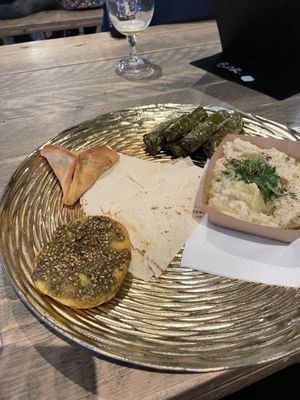 Nesse and Lebanese flatbread with baba ganoush  at Bohica in The Hague