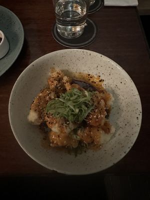 KOREAN FRIED KARFIOL
scharfe Gochujang Marinade / Sesam / Jungzwiebel  at Schlawiener Wirtshaus  in Vienna