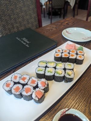 Tuna, avocado and salmon maki at Hikari  in Chepstow