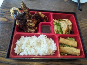 Tempura veg lunch special bento at Hikari  in Chepstow