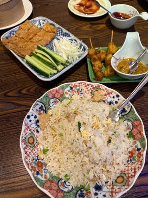 ‘Chicken’ fried rice and satay skewers at Hikari  in Chepstow