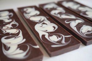 Spices Coffee Dark Chocolate with a White Chocolate Swirl at Wildland Chocolate - Pop Up in Anchorage