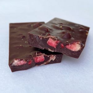 Strawberry Basil Dark Chocolate with White Pepper at Wildland Chocolate - Pop Up in Anchorage