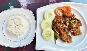 Tempeh with rice at Halfway Hut - Beriani Gam Johor in Langkawi