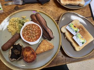 The vegan breakfast   at Em's Den in Hunstanton