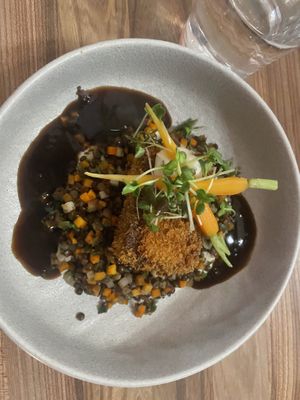 Tofu with selleri and lentils   at Blattgold in Hamburg