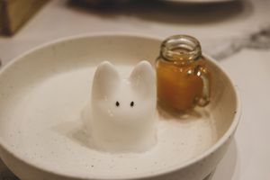 pudding with mango sauce at Rice On Rice in Nha Trang
