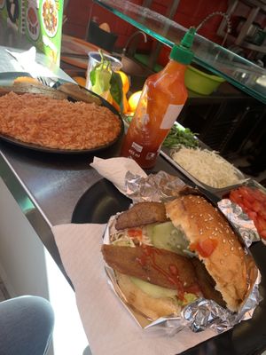 Tofu burger on the right  at Vege Fast Food in Split