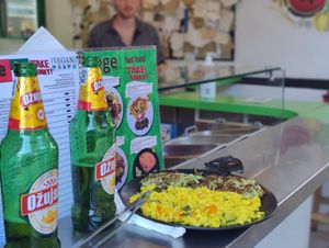 Great courgette cakes at Vege Fast Food in Split