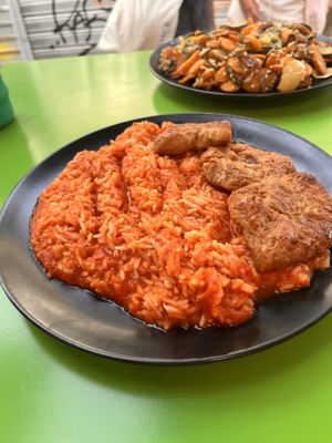 Basmati rice and soya steaks (steaks are salty goodness)   at Vege Fast Food in Split