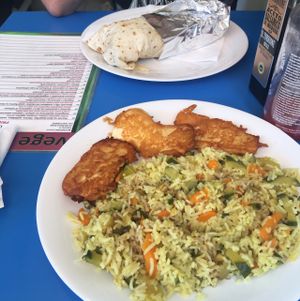 rice, veggies and breaded tofu and burrito  at Vege Fast Food in Split